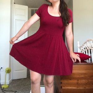 Cranberry Cross Backed Skater Dress